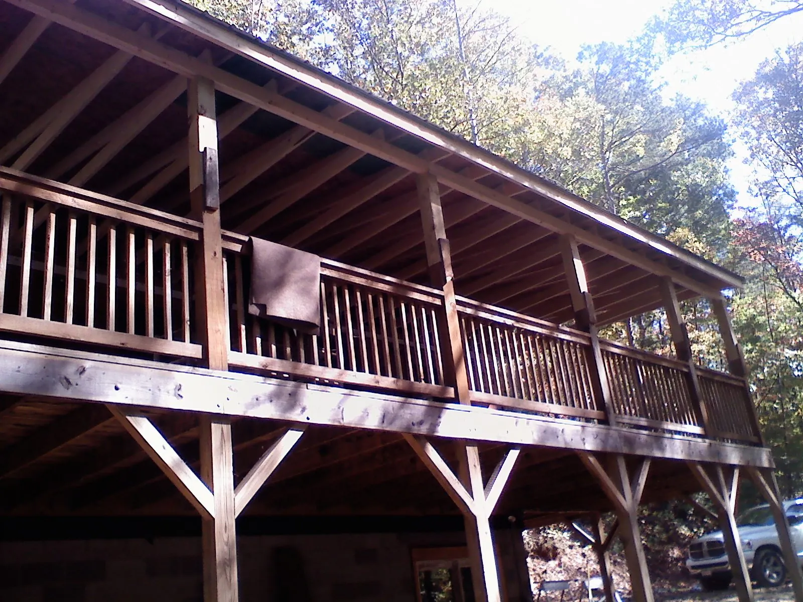 Timber framing under a new elevated porch and deck — Roof Leak Repair in Boone Grove by Roofing Brothers